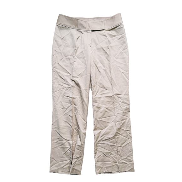 Dara Lamb NY Khaki Tailored Dress Pants 12 Quiet Luxury Career Workwear Minimal - Picture 2 of 5